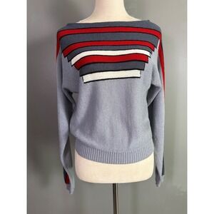 Vintage Umi Collections Anne Crimmins Sweater Women M Stripe 80s Geometric Bold